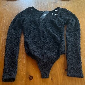 NWT lulus black lace bodysuit